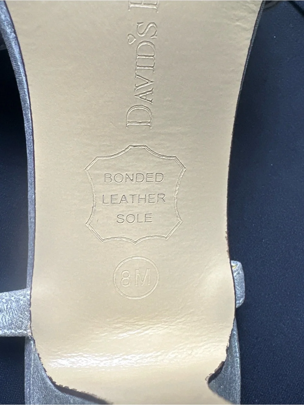 David's Bridal Silver Metallic Open-Toe Slingback Heels